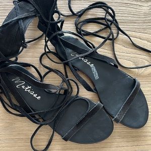 Matisse Suede zip up / lace up Gladiator Sandals